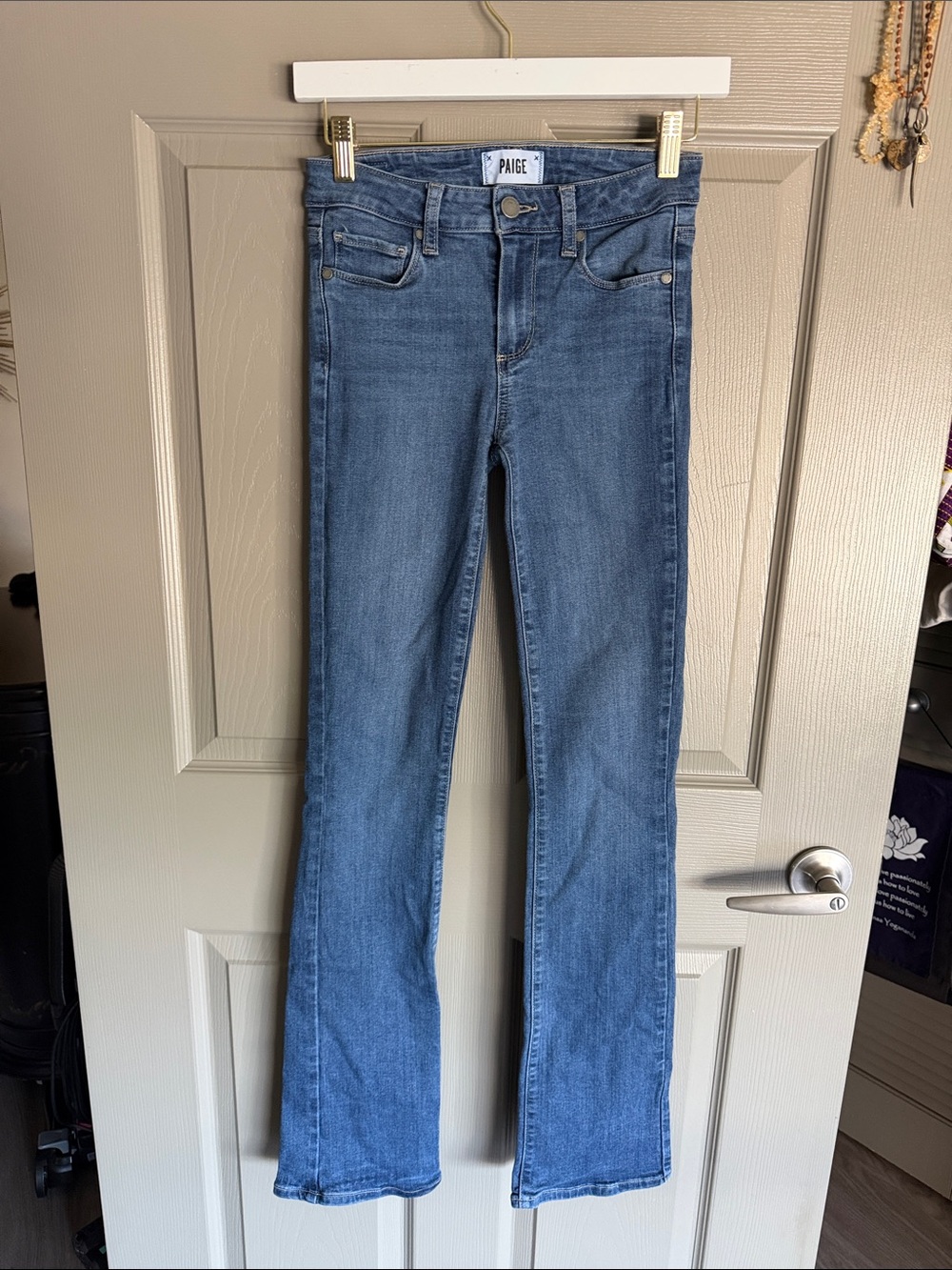 PAIGE Medium Blue Flare Jeans